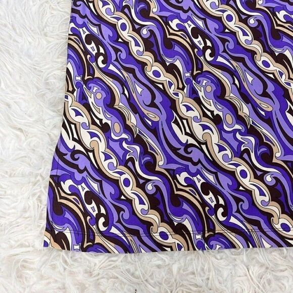 La Movers Womens Retro Mini Skirt Y2k Purple Abstract Bohemian Stretch Large - Picture 10 of 10
